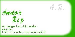 andor riz business card